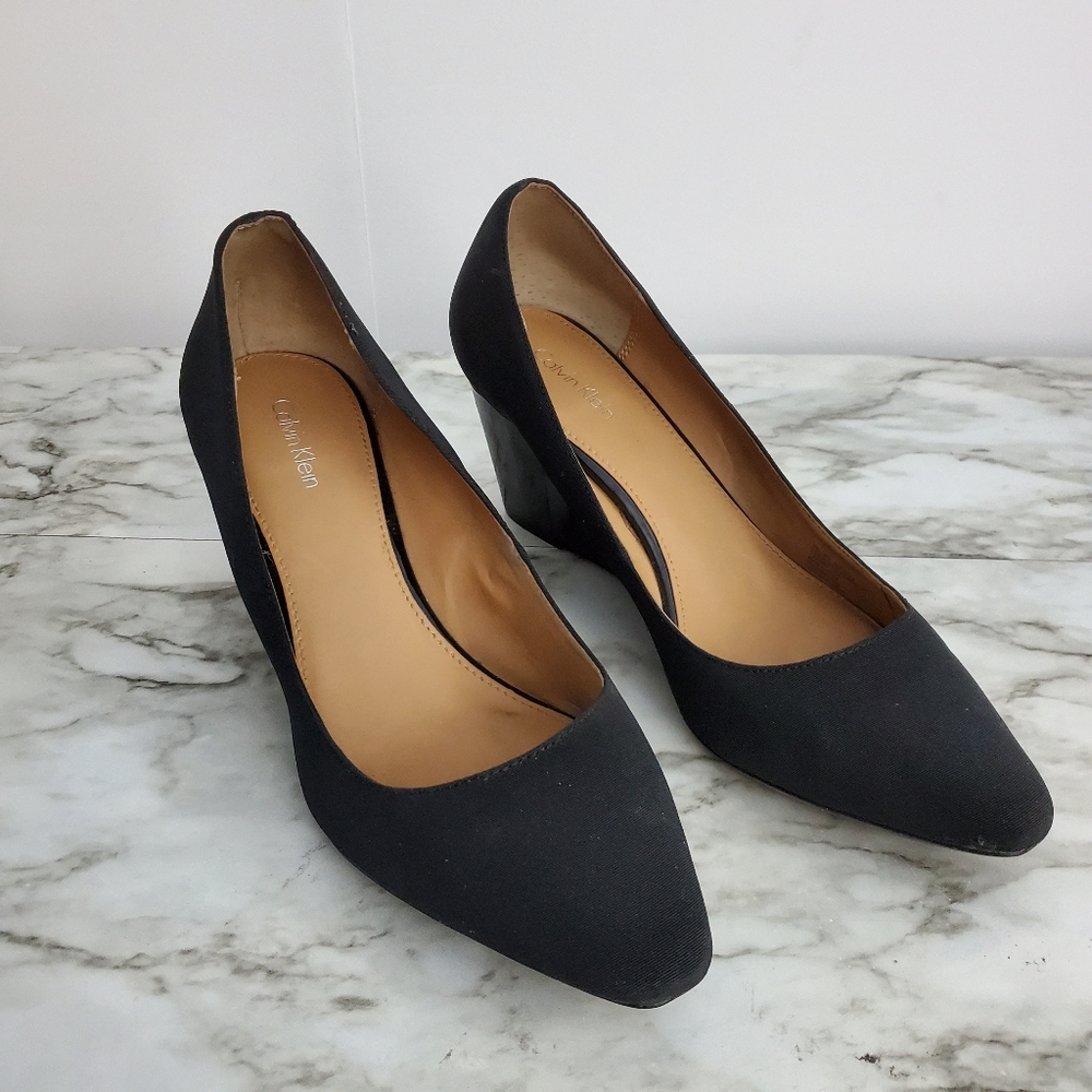 Calvin Klein Pallavi Pointed Toe Wedge Pumps